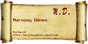 Marossy Dénes névjegykártya