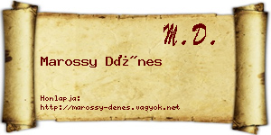 Marossy Dénes névjegykártya